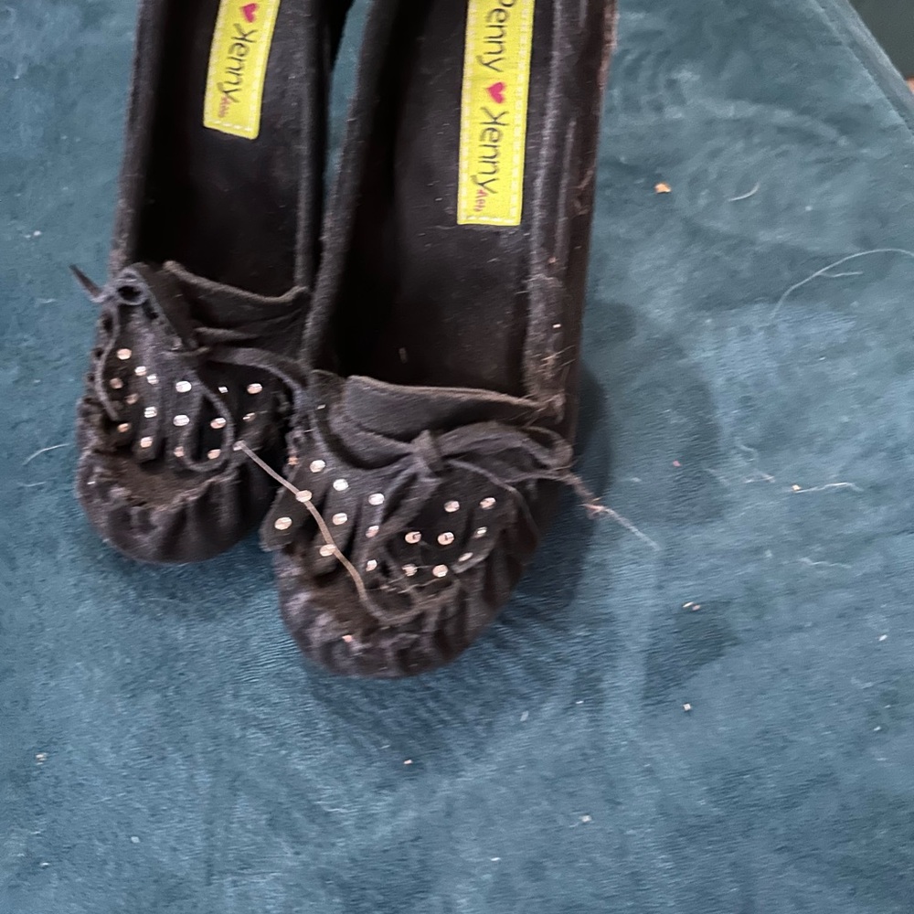 Black suede pumps with rhinestones. Genuine leather upper. 4” heels. Never worn.